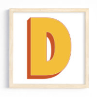 Letter Art Poster, D Monogram, Bold Type Initial