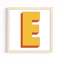 Letter Art Poster, E Monogram, Bold Type Initial