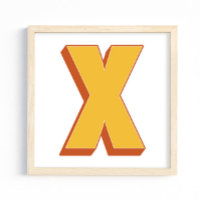Letter Art Poster, X Monogram, Bold Type Initial