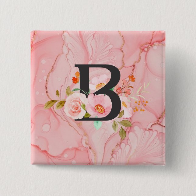 Letter B 15 Cm Square Badge (Front)