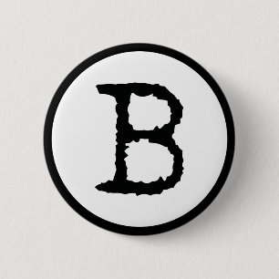 Letter B 6 Cm Round Badge