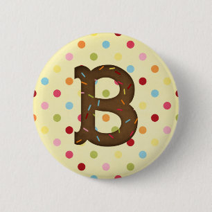 Letter B 6 Cm Round Badge