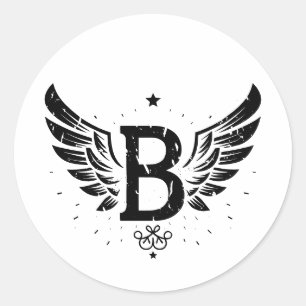 Letter B,  Alphabet B, Gift Classic Round Sticker
