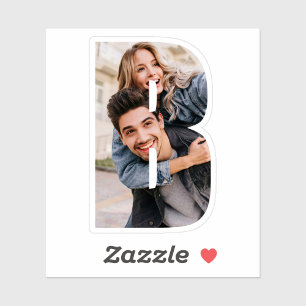 Letter B Alphabet & Photo Custom-Cut Vinyl Sticker