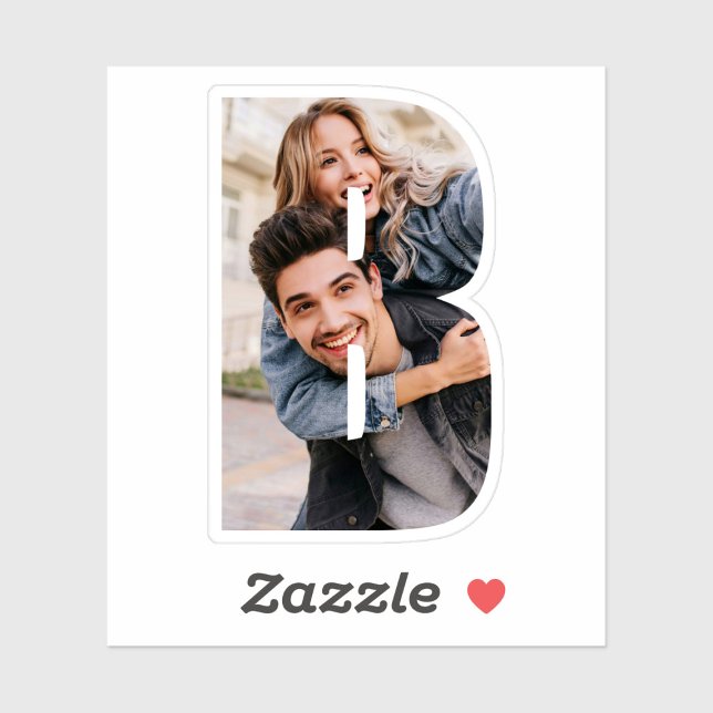 Letter B Alphabet & Photo Custom-Cut Vinyl Sticker (Creator Uploaded)