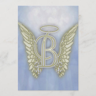 Letter B Angel Monogram Invitation