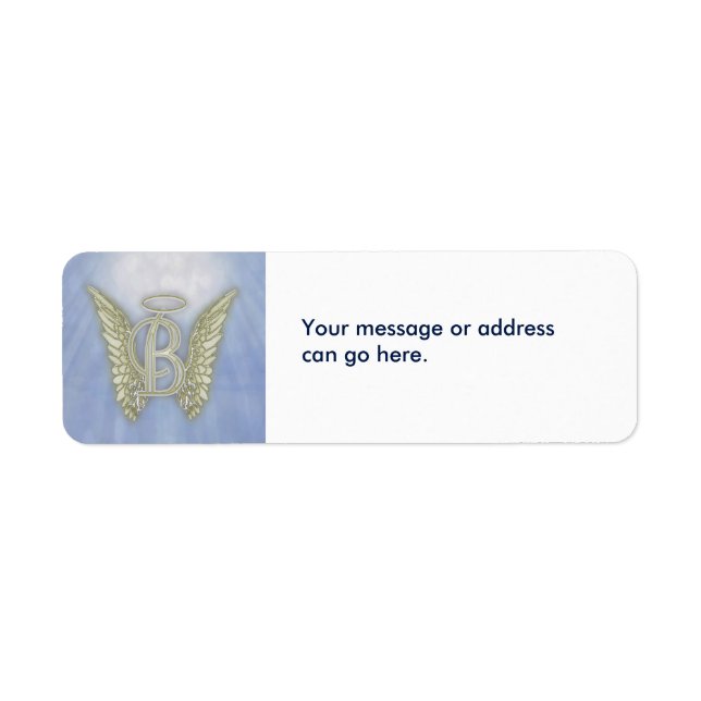 Letter B Angel Monogram Return Address Label (Front)
