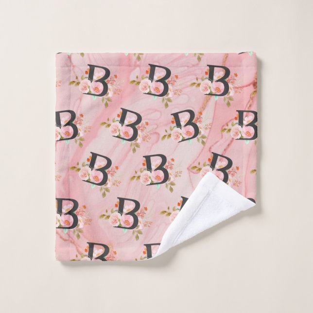 Letter B Bath Towel Set (Wash Cloth)