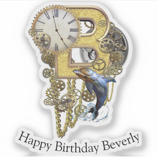 Letter B Birthday customisable Sticker (Front)
