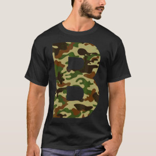 Letter B Capital Alphabet Camouflage Initial T-Shirt