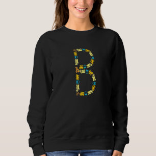 Letter B Capital Initial Monogram Trucks Transport Sweatshirt