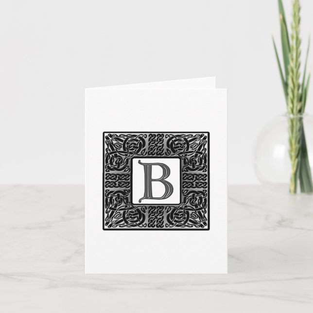 Letter B Celtic Monogram Note Cards (Front)