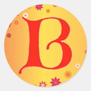 Letter B Classic Round Sticker