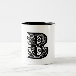 Letter B Custom Monogram Two-Tone Coffee Mug