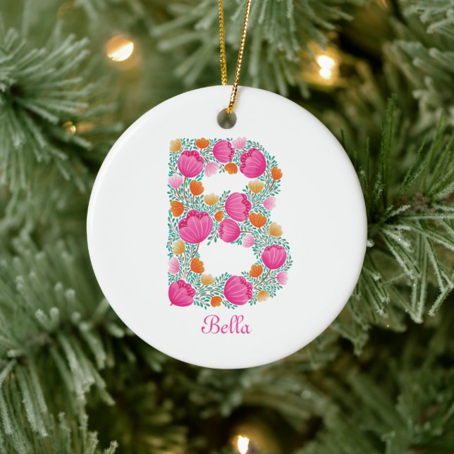 letter B customised ceramic ornament  (Tree)