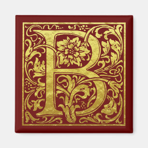 Letter B First Letter Faux Gold Magnet