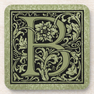 Letter B First Letter Monogram Coaster