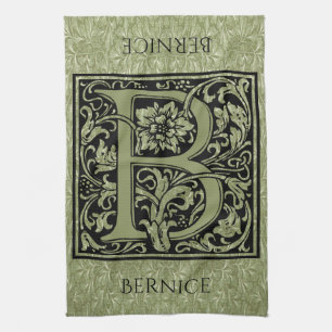 Letter B First Letter Monogram Tea Towel