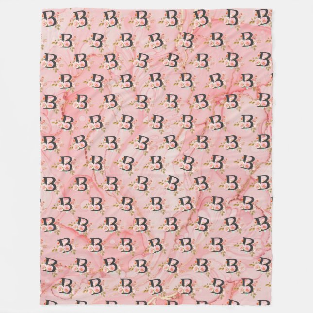 Letter B Fleece Blanket (Front)