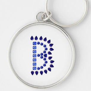 Letter B Gemstones Keychain