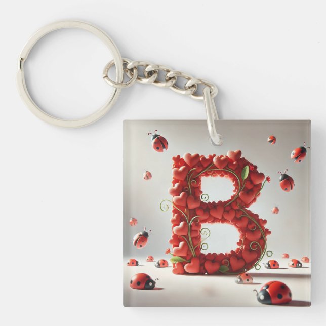 💖 Letter B Gift For Personalised Name Accessories Key Ring (Front)
