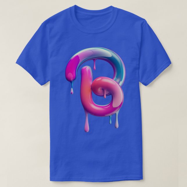 letter b graffiti melting cream T-Shirt (Design Front)