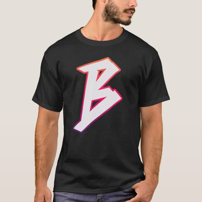 Letter B Graffiti Street Letter B Typography Alpha T-Shirt (Front)
