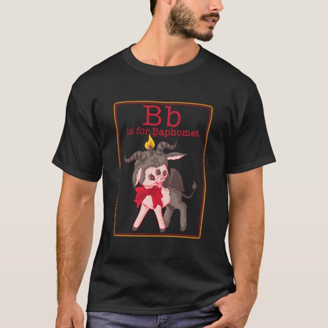 Letter B Is For A Cute Baphomet Card Satanic Game T-Shirt (Front)