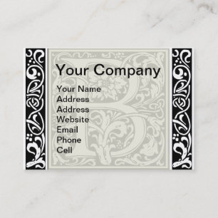Letter B Mediaeval Monogram Art Nouveau Business Card