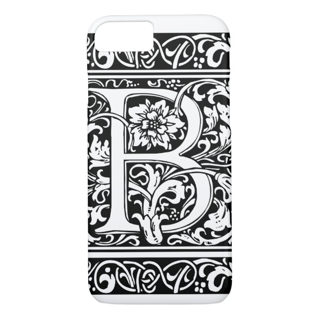 Letter B Mediaeval Monogram Art Nouveau Case-Mate iPhone Case (Back)
