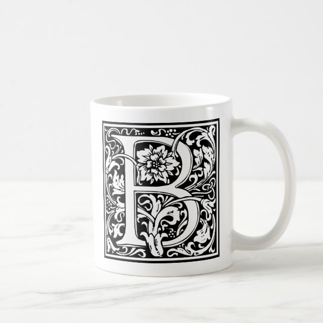 Letter B Mediaeval Monogram Art Nouveau Coffee Mug (Right)