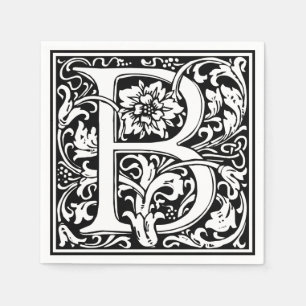 Letter B Mediaeval Monogram Art Nouveau Napkin