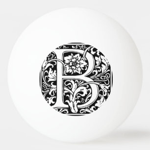 Letter B Mediaeval Monogram Art Nouveau Ping Pong Ball