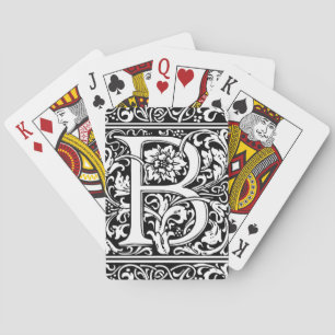 Letter B Mediaeval Monogram Art Nouveau Playing Cards