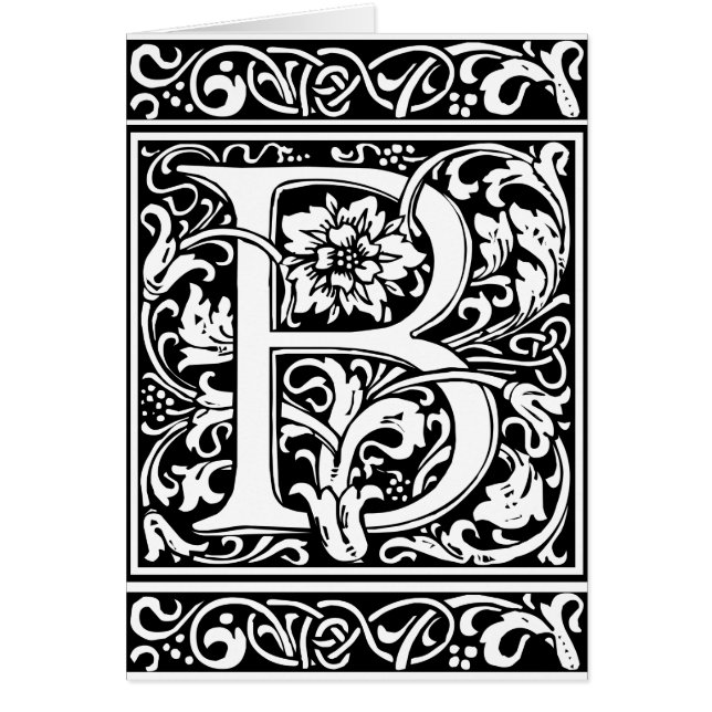 Letter B Mediaeval Monogram Vintage Initial (Front)