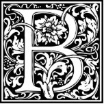Letter B Medieval Monogram Art Nouveau Standing Photo Sculpture<br><div class="desc">This initial B is part of a complete series of upper case William Morris inspired typography initials. The black and white lettering is highly decorative, styled after the fancy typography of the middle ages. Cute and trendy, this is a vintage chic monogram B - letter B- swirly B . Customize...</div>