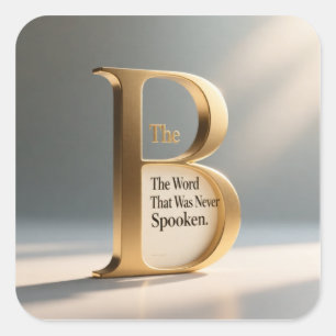 Letter B – Modern Minimal Typography Design Square Sticker