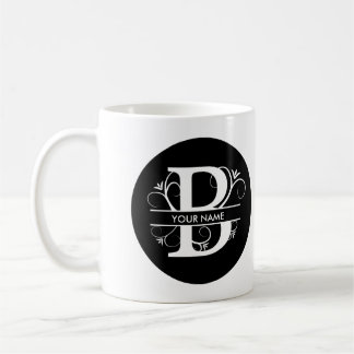 Letter B - Monogram Black & White Coffee Mug