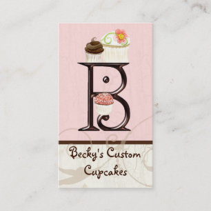 Letter B Monogram Dessert Bakery Business Cards