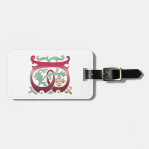 Letter B Monogram Fleur de lis Luggage Tag