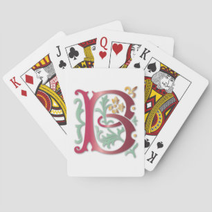 Letter B Monogram Fleur de lis Playing Cards