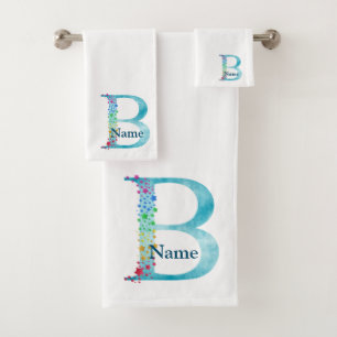 Letter B Monogram Initial Bath Gift Set