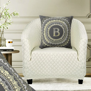 Letter B Monogram Vintage Symmetrical Pattern Cushion