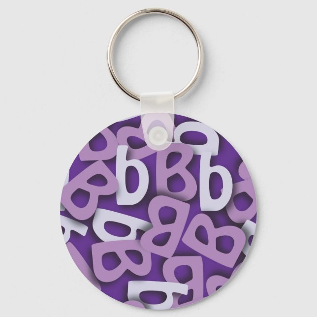 Letter B Purple Key Ring (Front)