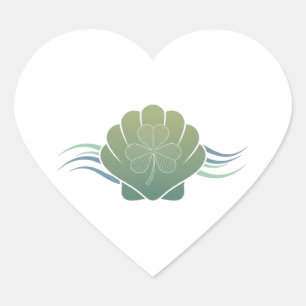 Letter B Shamrock Green Beer Glass - St. Patrick  Heart Sticker