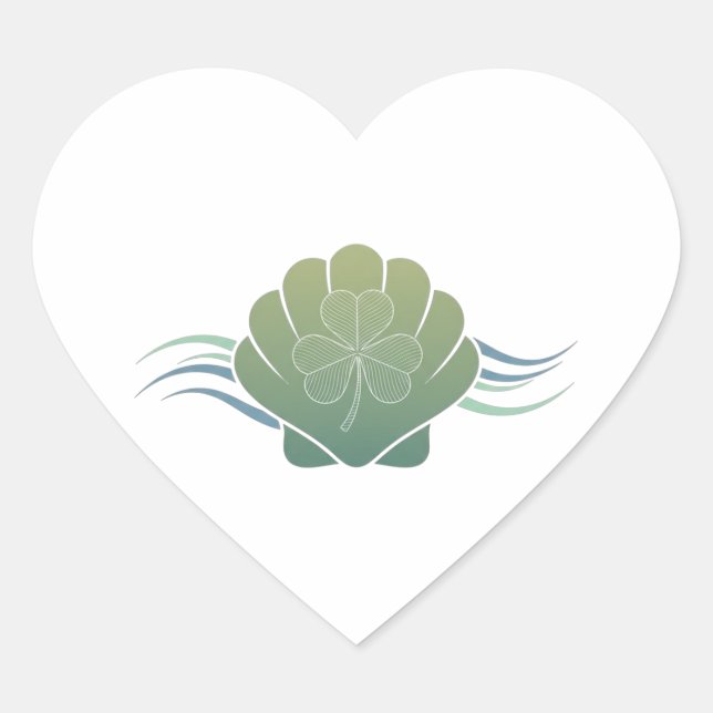 Letter B Shamrock Green Beer Glass - St. Patrick  Heart Sticker (Front)