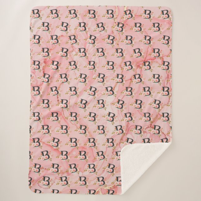 Letter B Sherpa Blanket (Front)