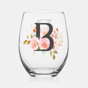 Letter B Stemless Wine Glass