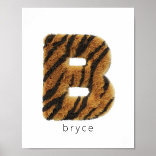 Letter B tiger fur Poster