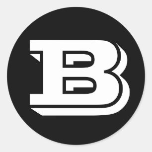 Letter B Vineta Alphabet by Janz Black Classic Round Sticker